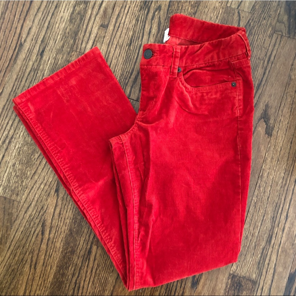 J. Crew Red Orange Bootcut Cords